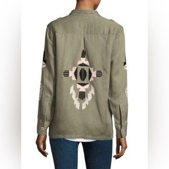 Rails Jackets & Blazers - Rails Elliot Aztec Embroidery Military Jacket In Green (120)